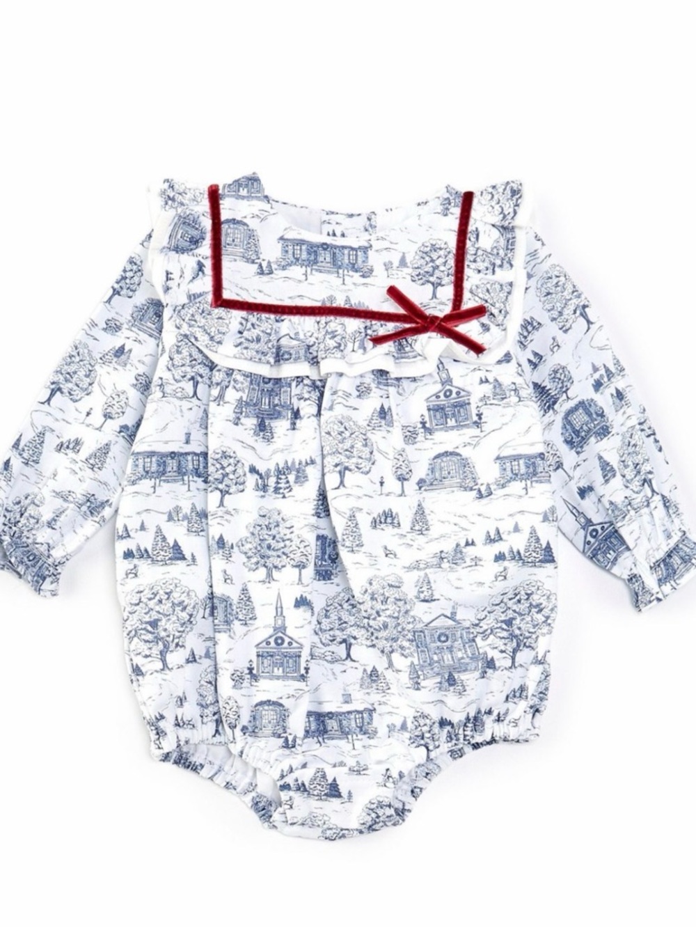 Edgehill Collection Darby Fallon Clark Ansley Toile Bubble Romper Girl Size 6 Mo